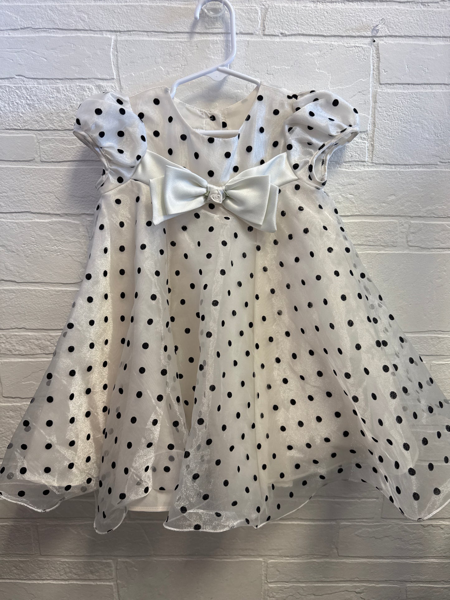 24m Bonnie Baby White+Black Dots Fancy Dress