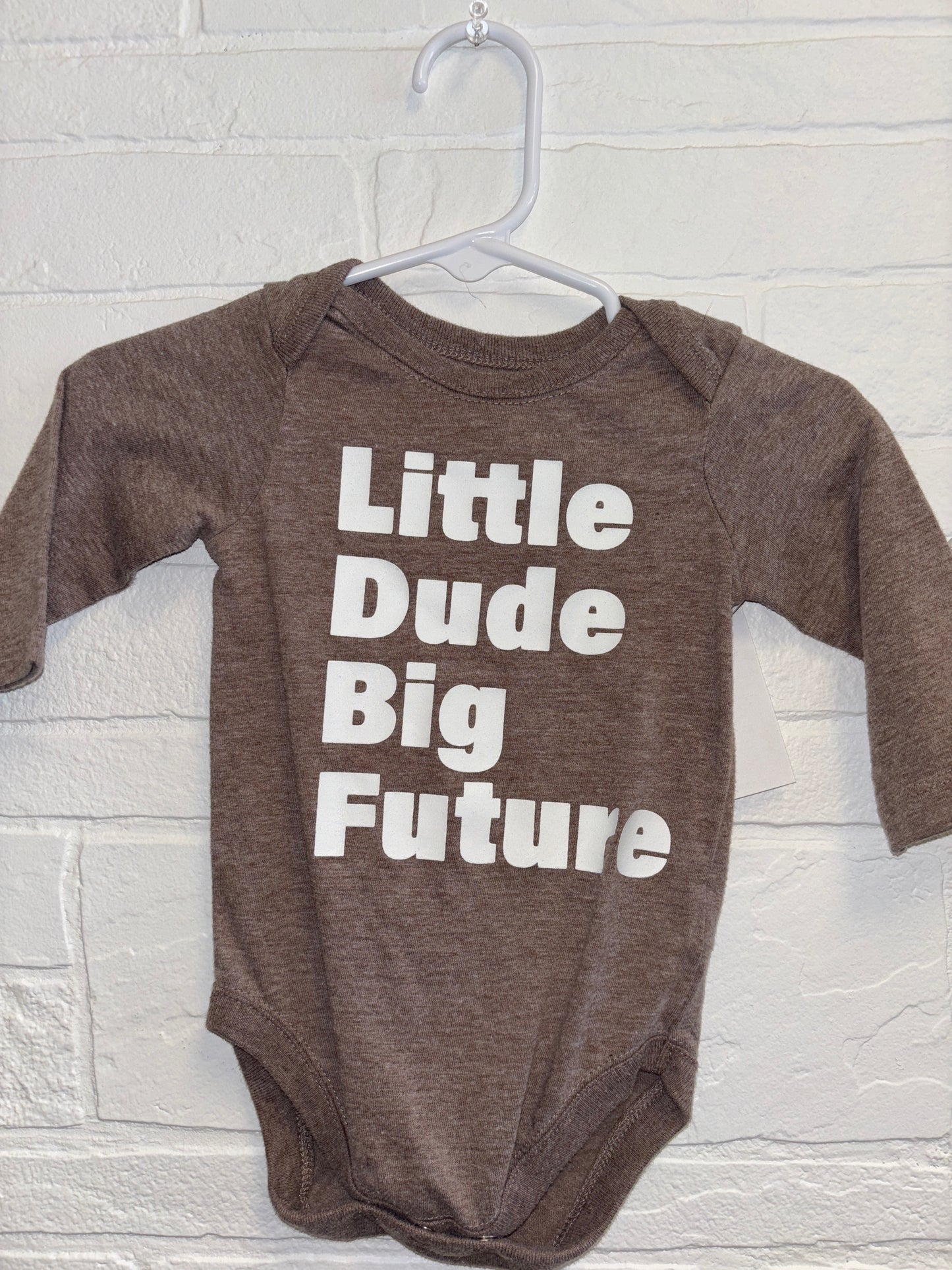 0-3m Little Dude Big Future Long Sleeve Onesie