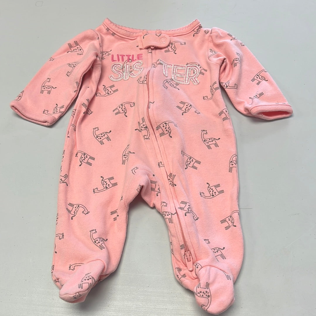 NB Little Sister Giraffe Pajama Sleeper Dandelions Children's Resale