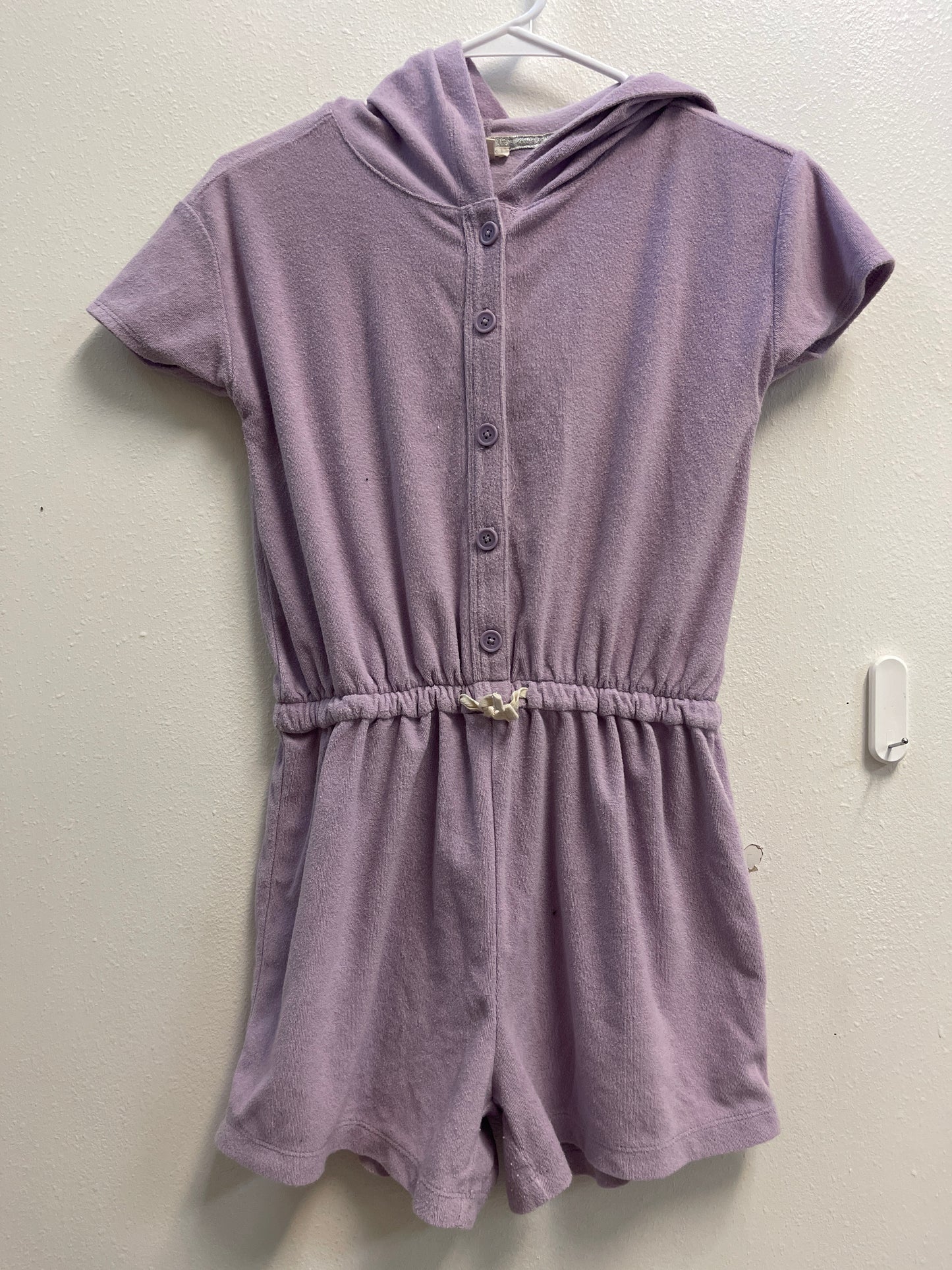 14 Crewcuts Purple Hooded Terry Romper
