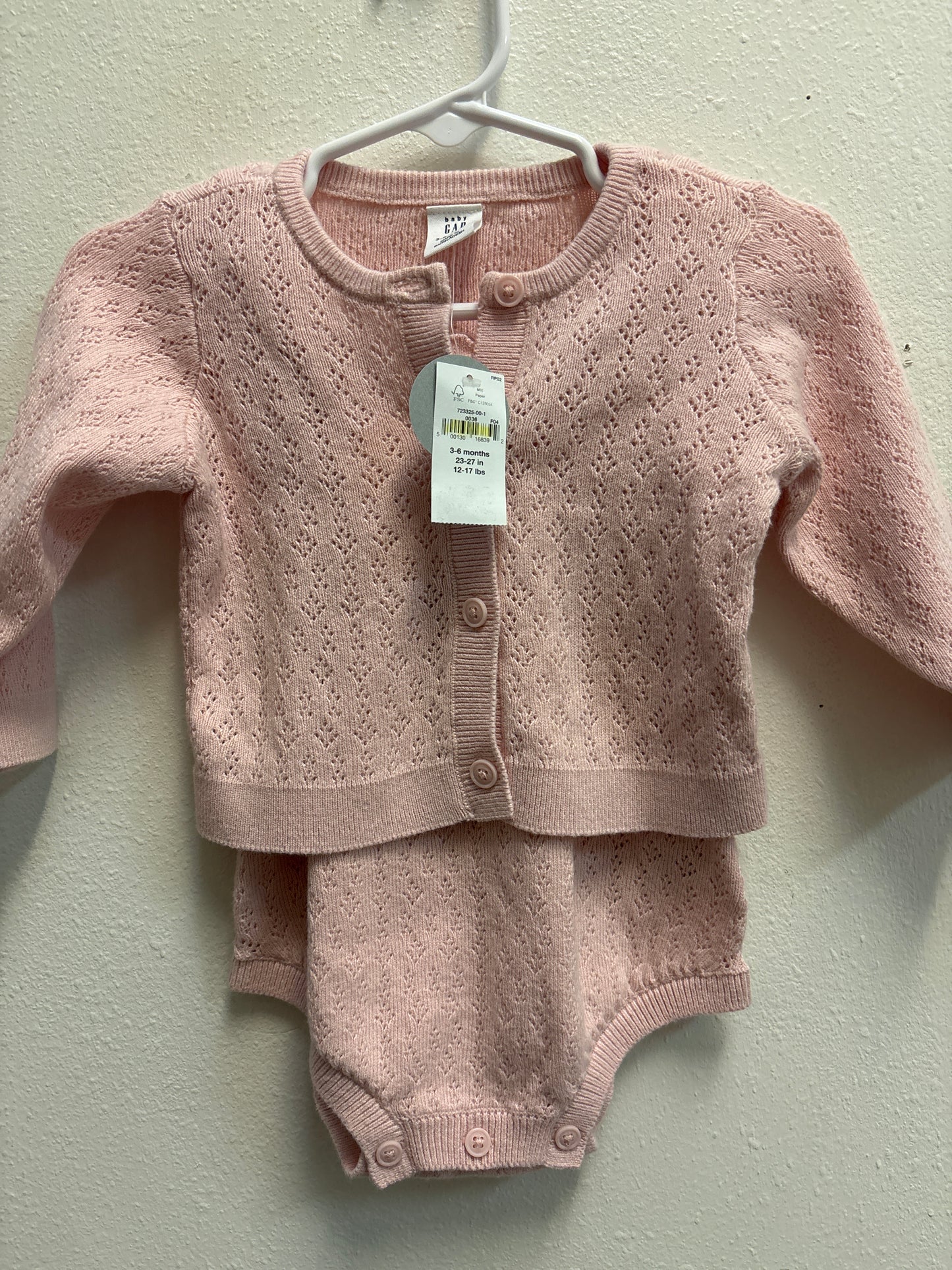 3-6m New Pink Cardigan and Romper