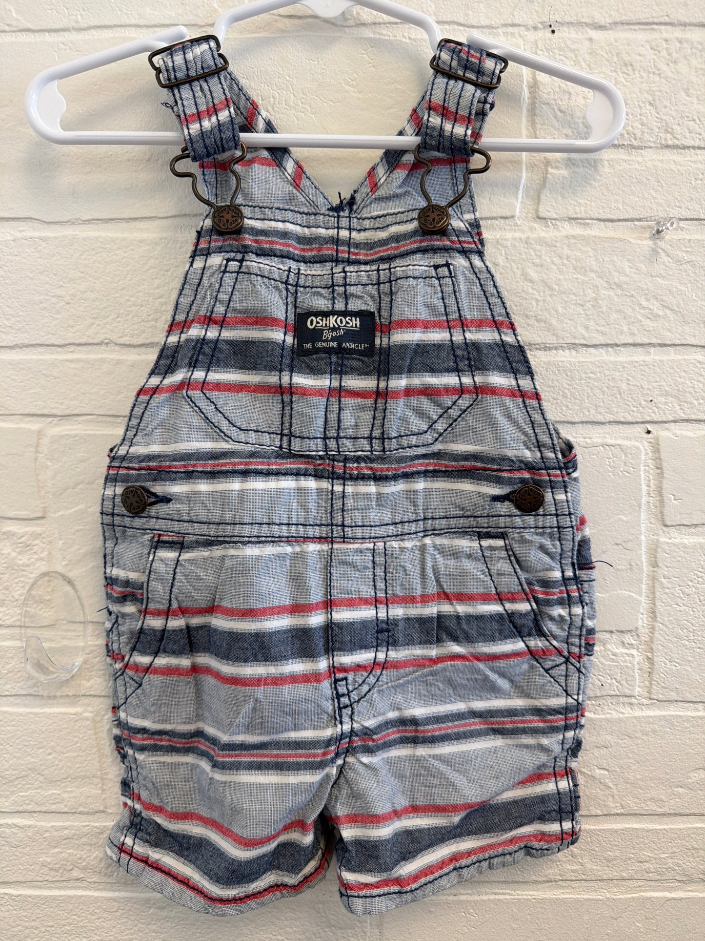 12m OshKosh RWB Striped Shortalls
