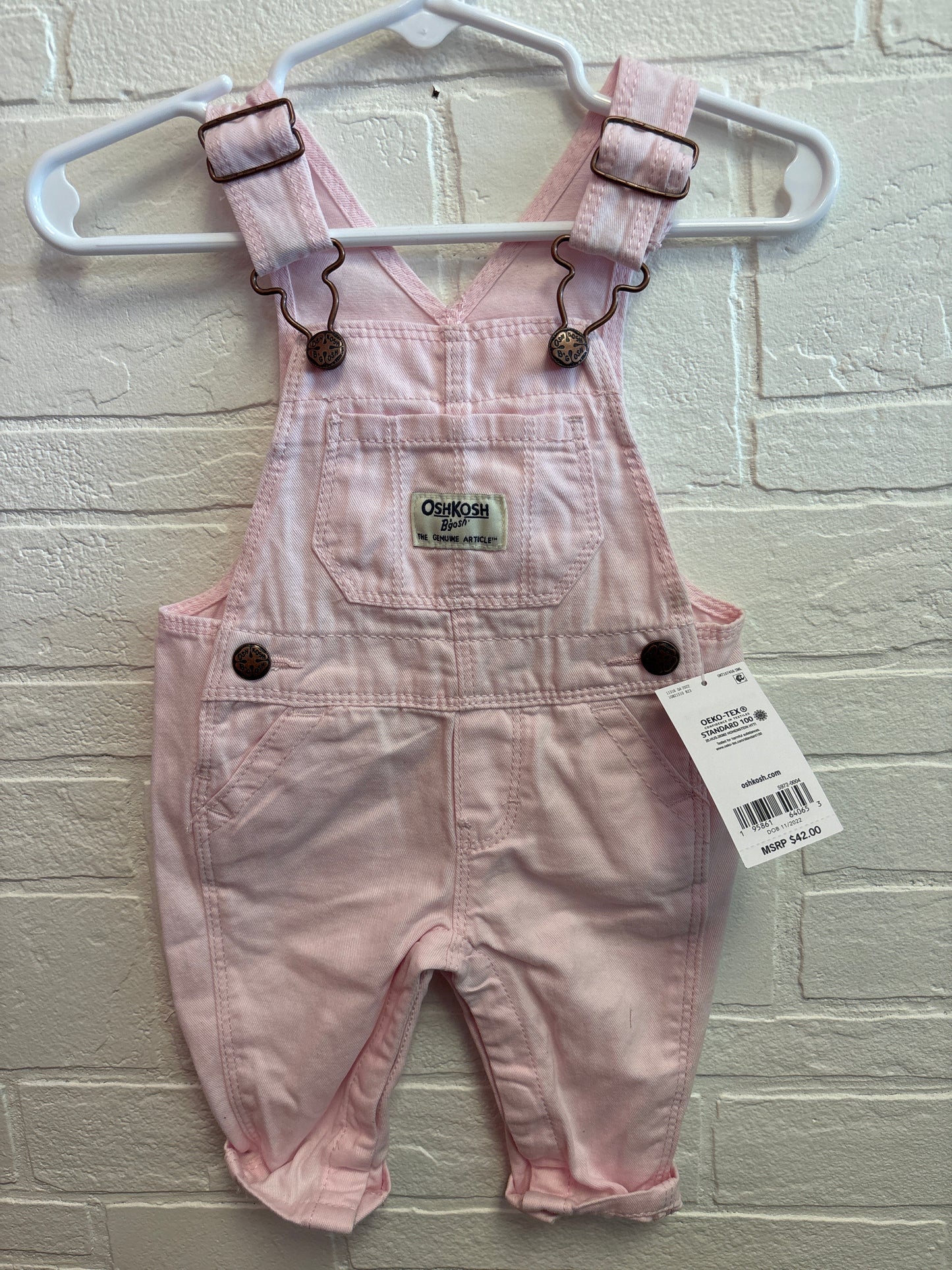 3m New Pink Osh Kosh Overalls