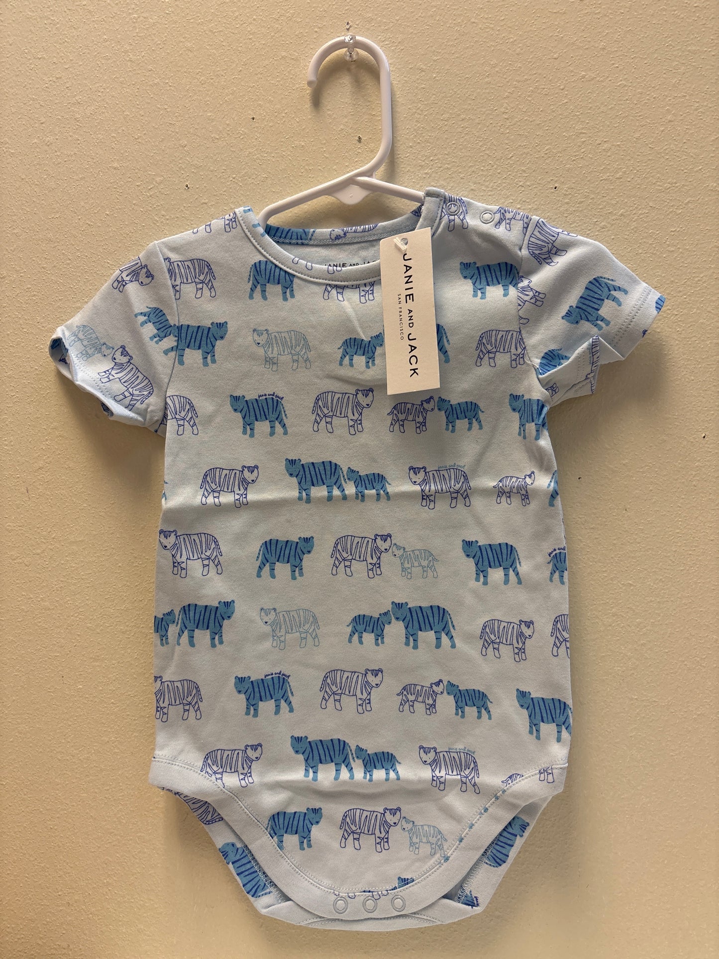 12-18m New Janie and Jack Blue Tiger Onesie