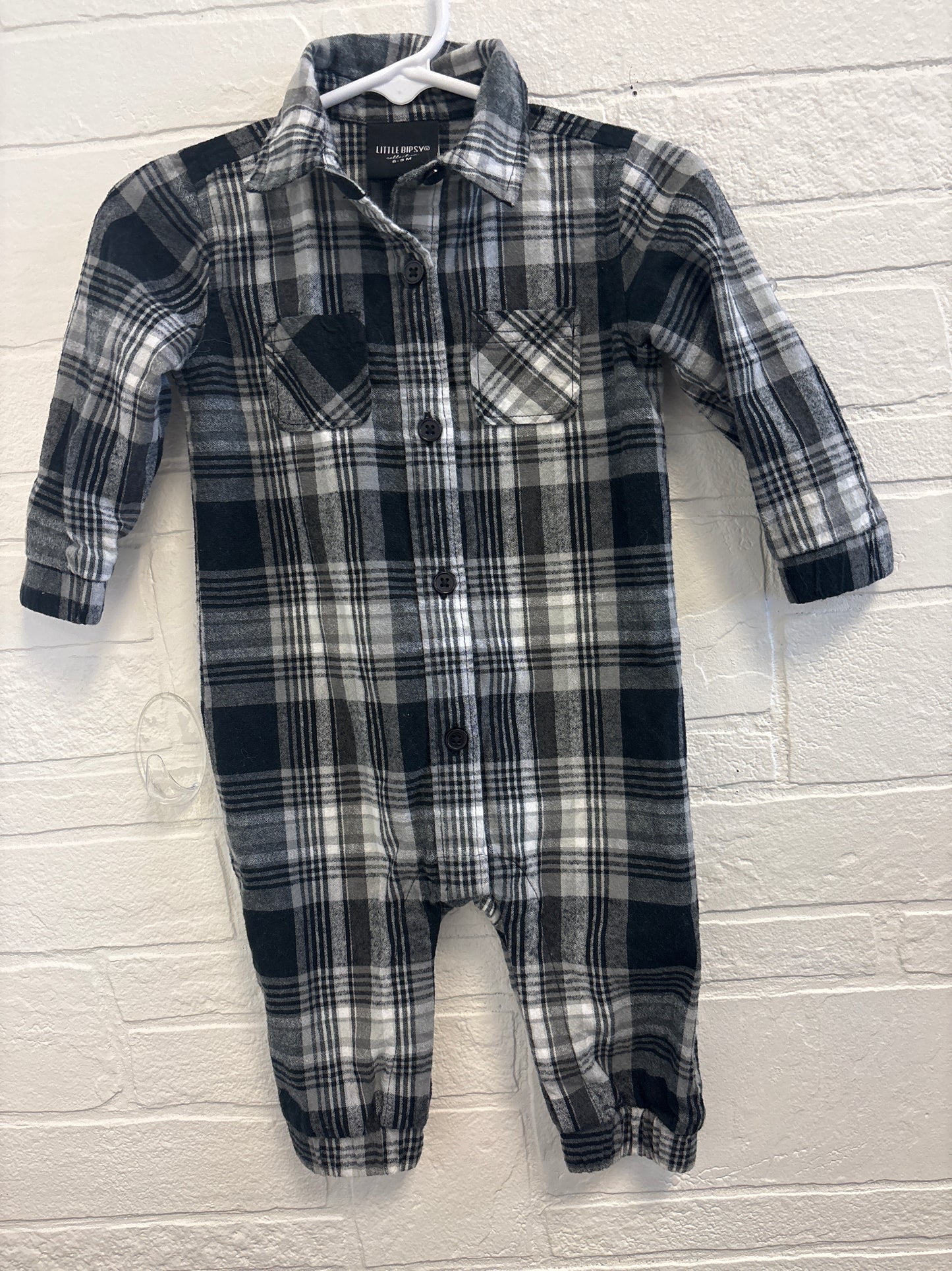 6-9m Little Bipsy Plaid Romper