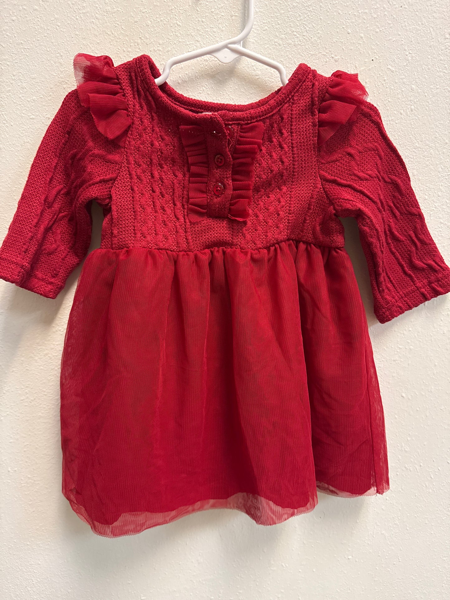 18m Red Sweater & Tulle Dress