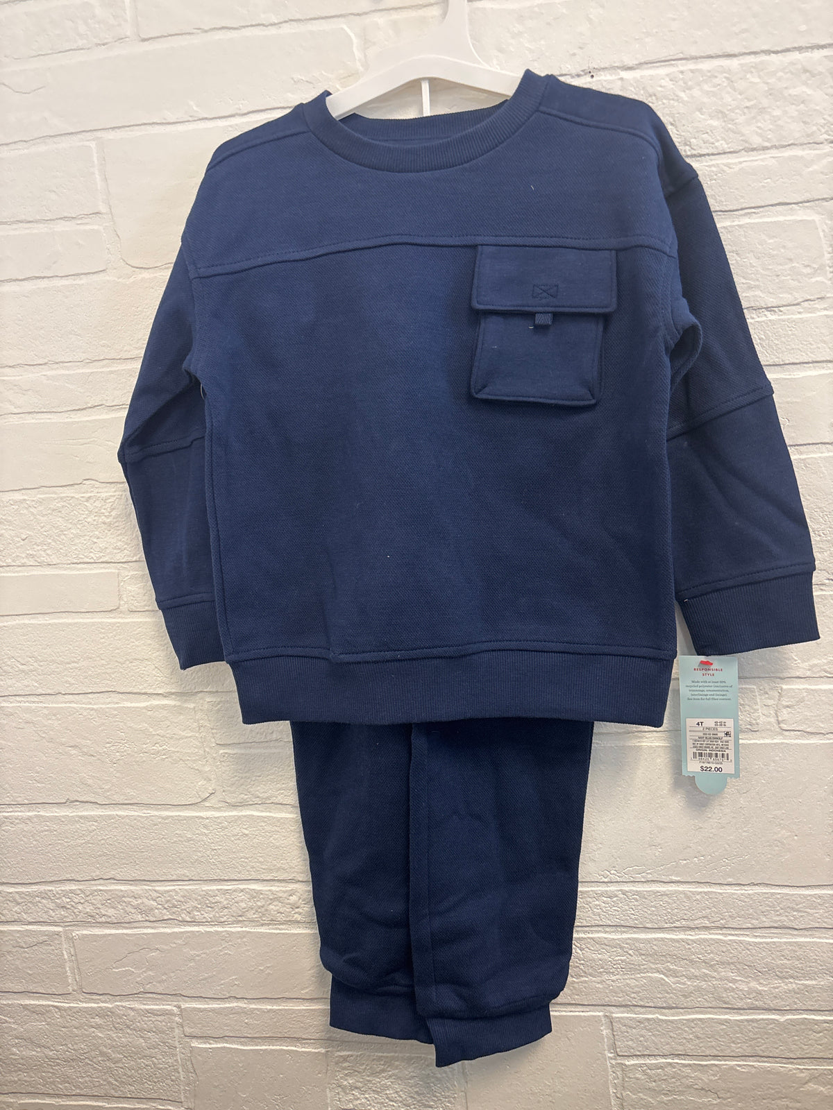 4T New 2 Piece Navy Outfit