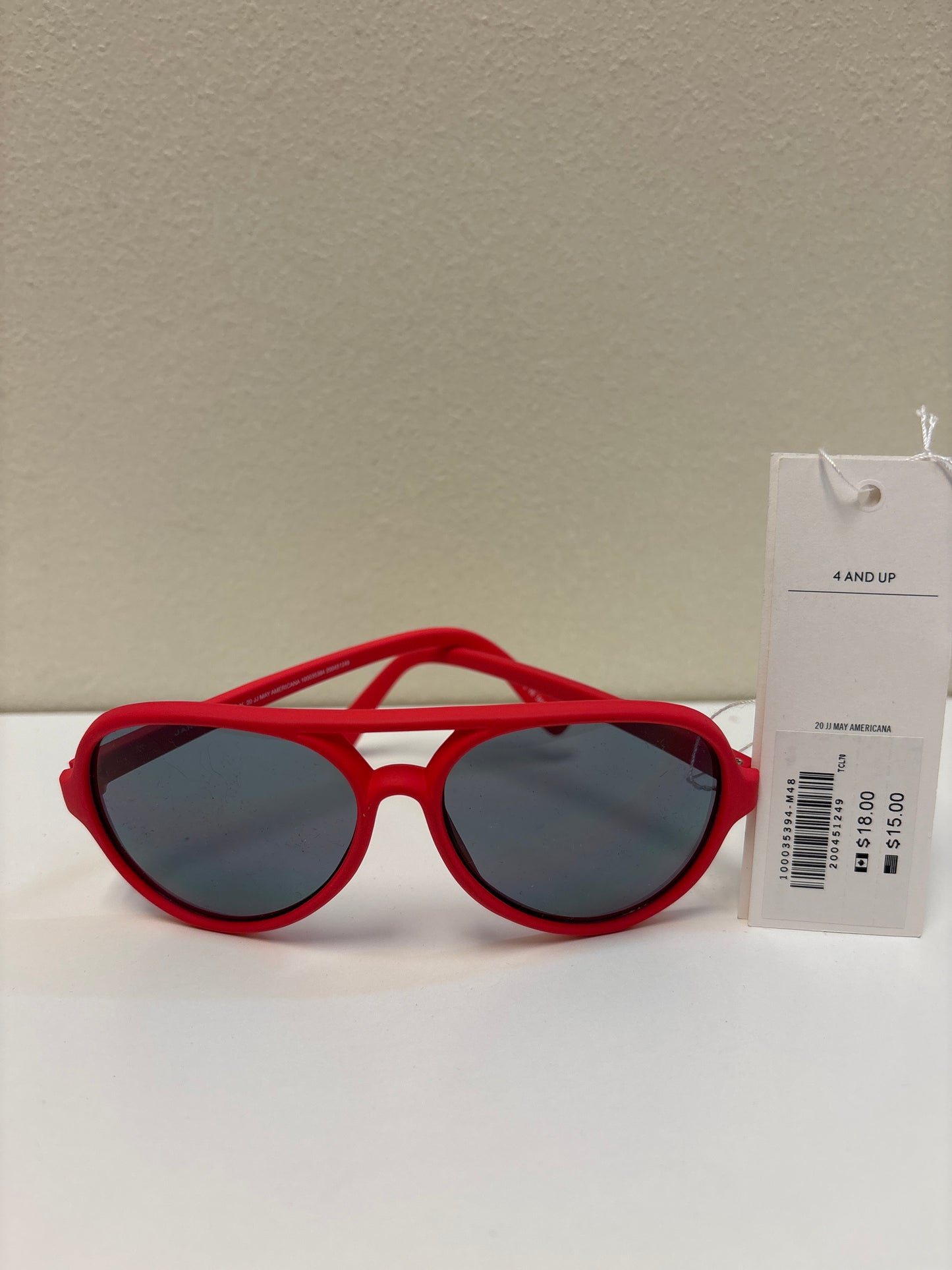 Size 4 and Up New Janie and Jack Red Sunglasses