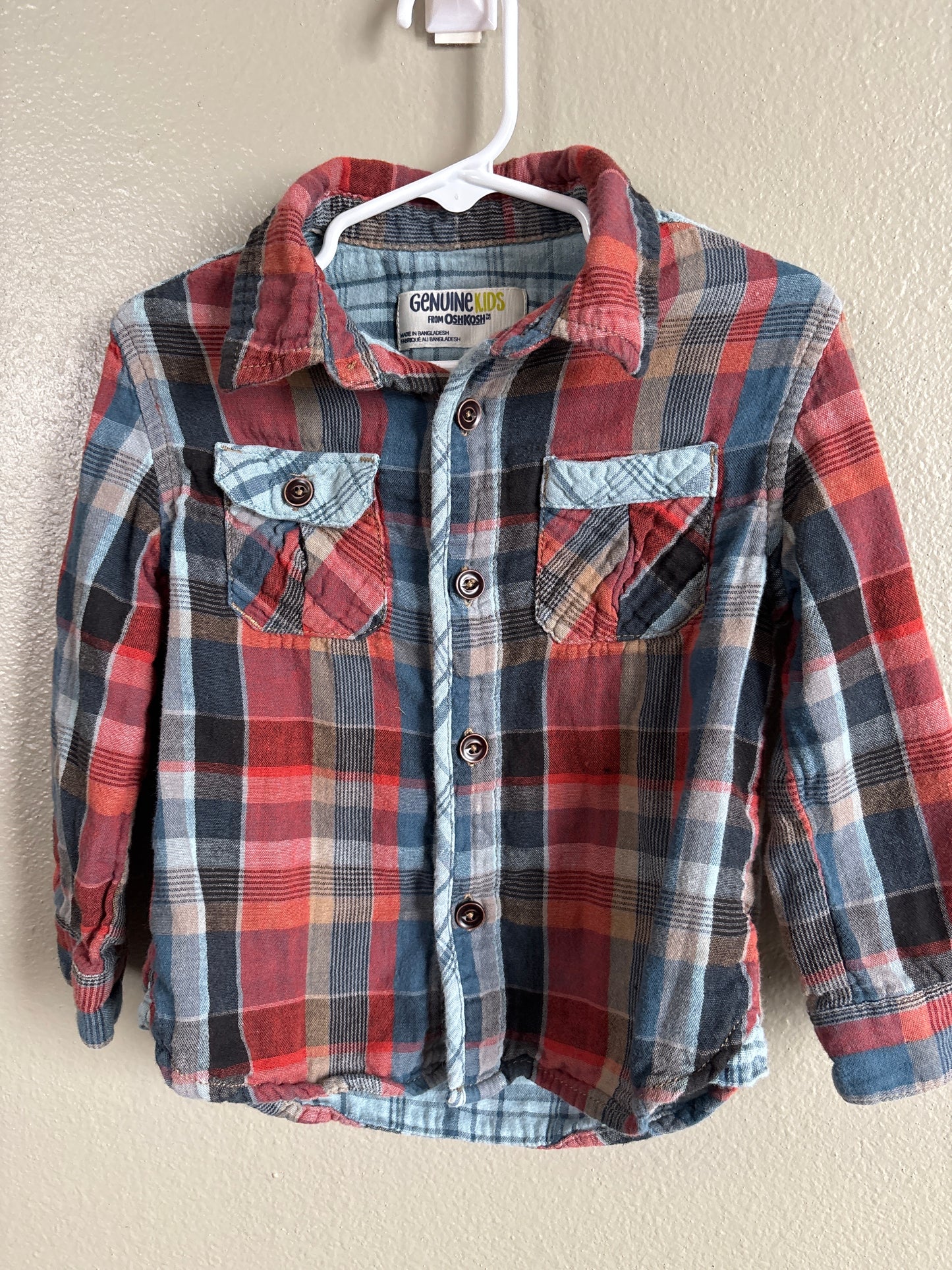 3T Osh Kosh Plaid Flannel Shirt