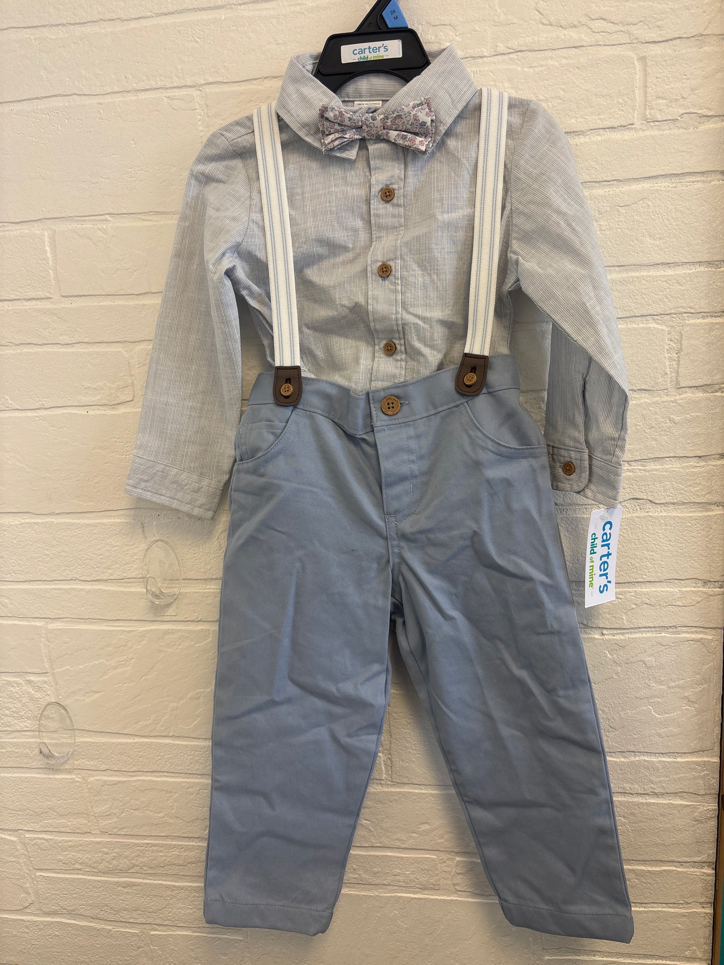 24m New Blue Suspender Outfit