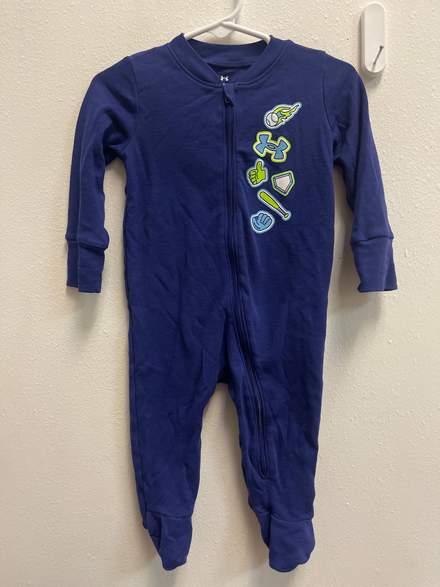 9/12m Under Armour Blue Baseball Sleeper
