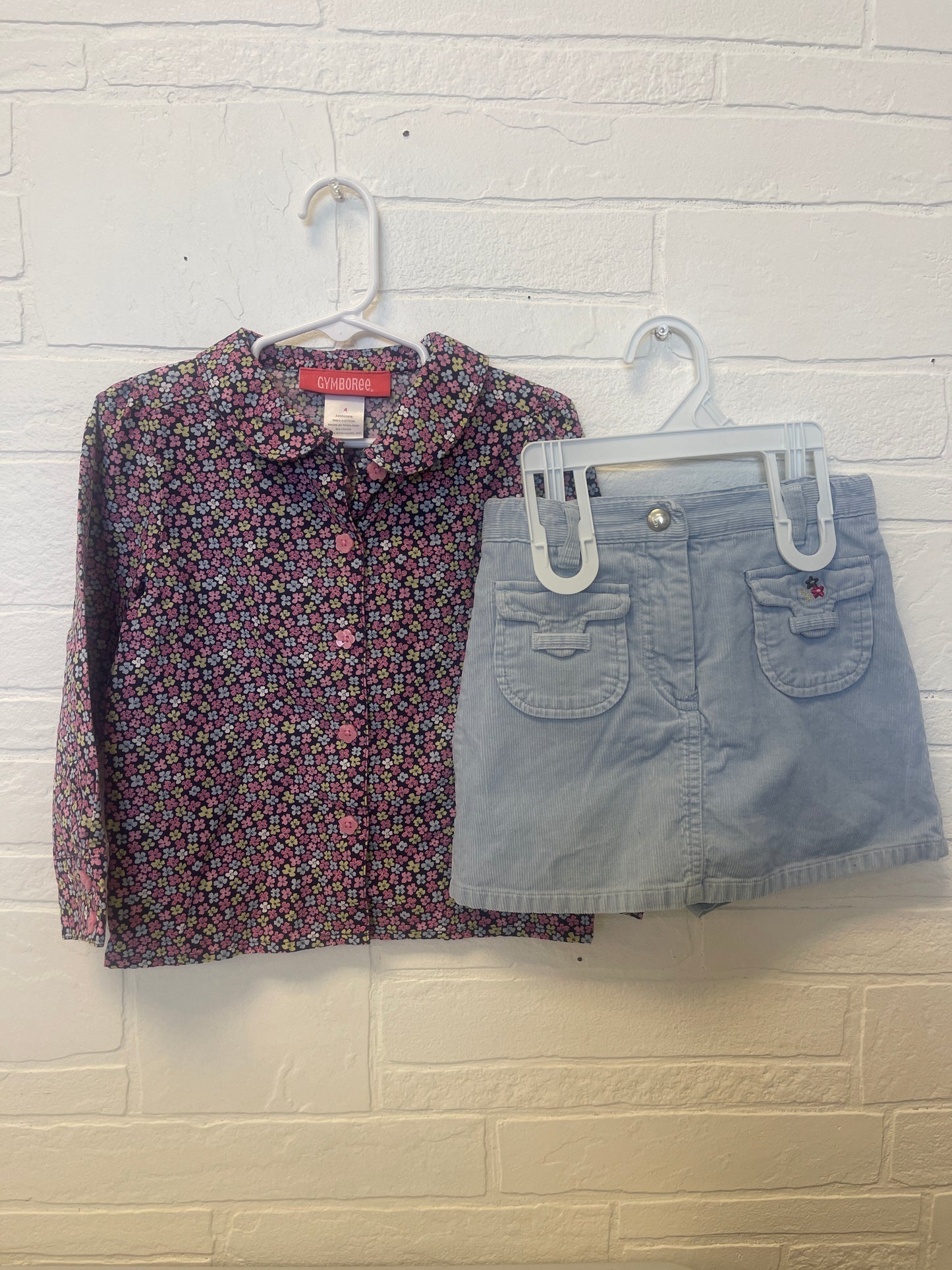 4 Gymboree Floral Corduroy Set