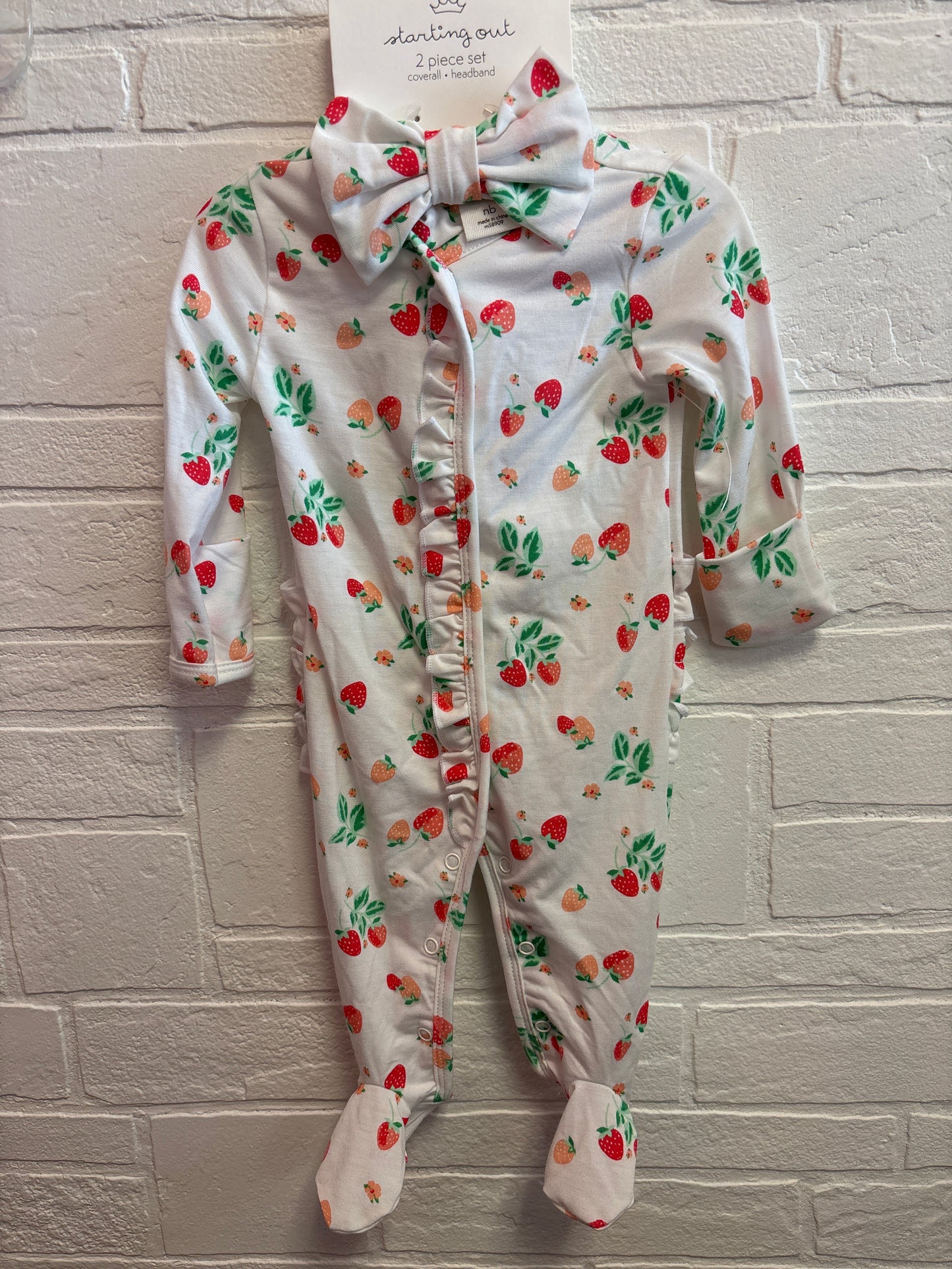 NB New Strawberry Sleeper and Bow