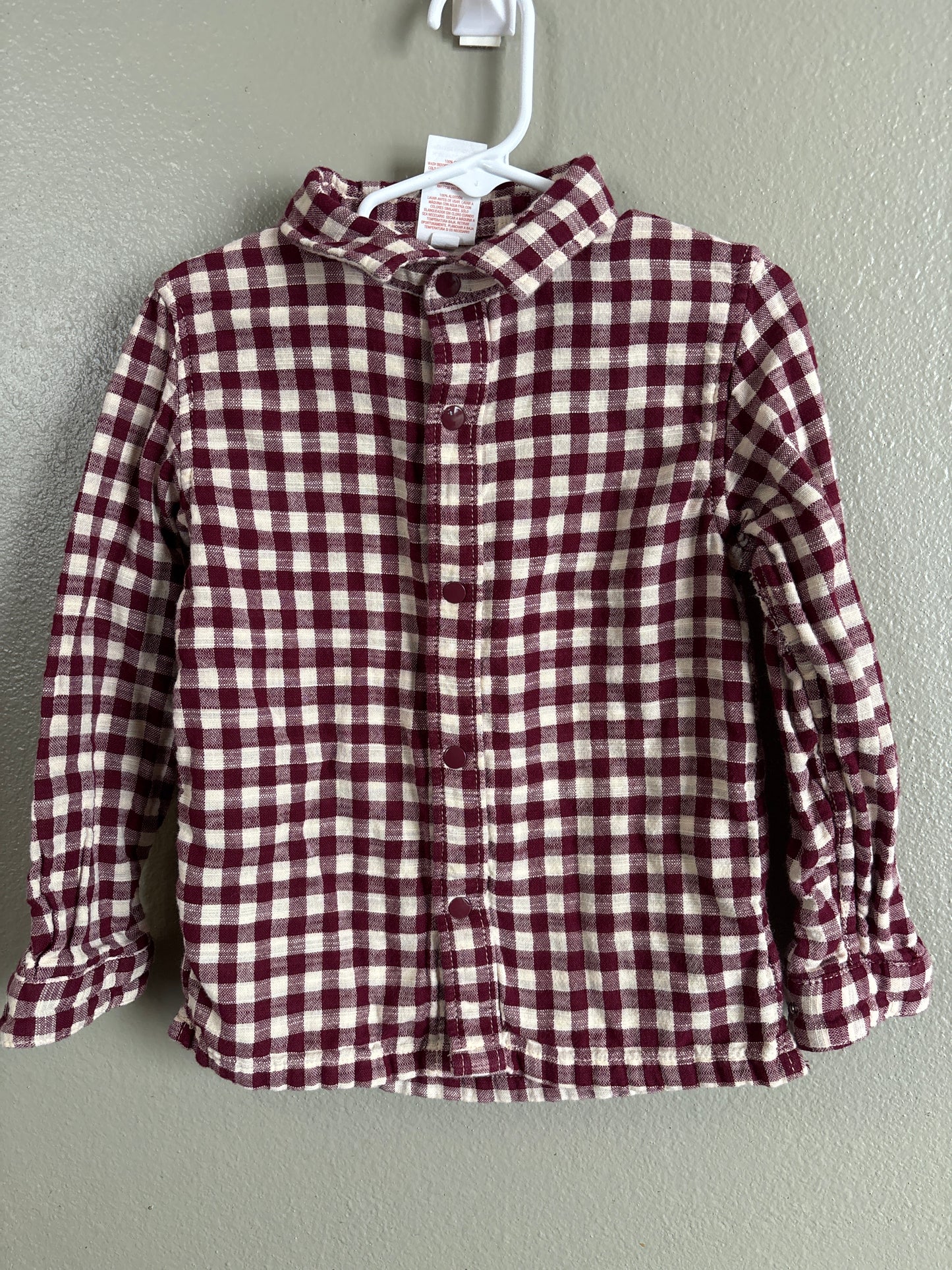 5T Burgundy Cream Button Down