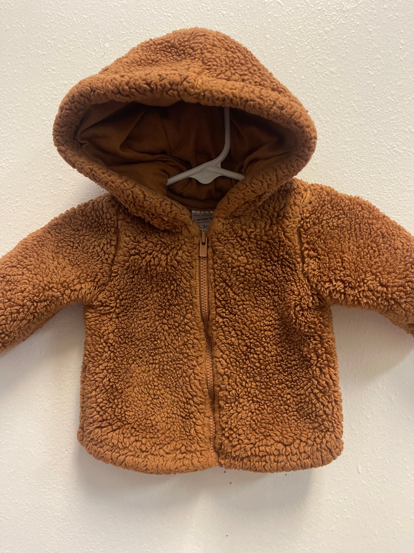 0/3m Brown Sherpa Zip Jacket