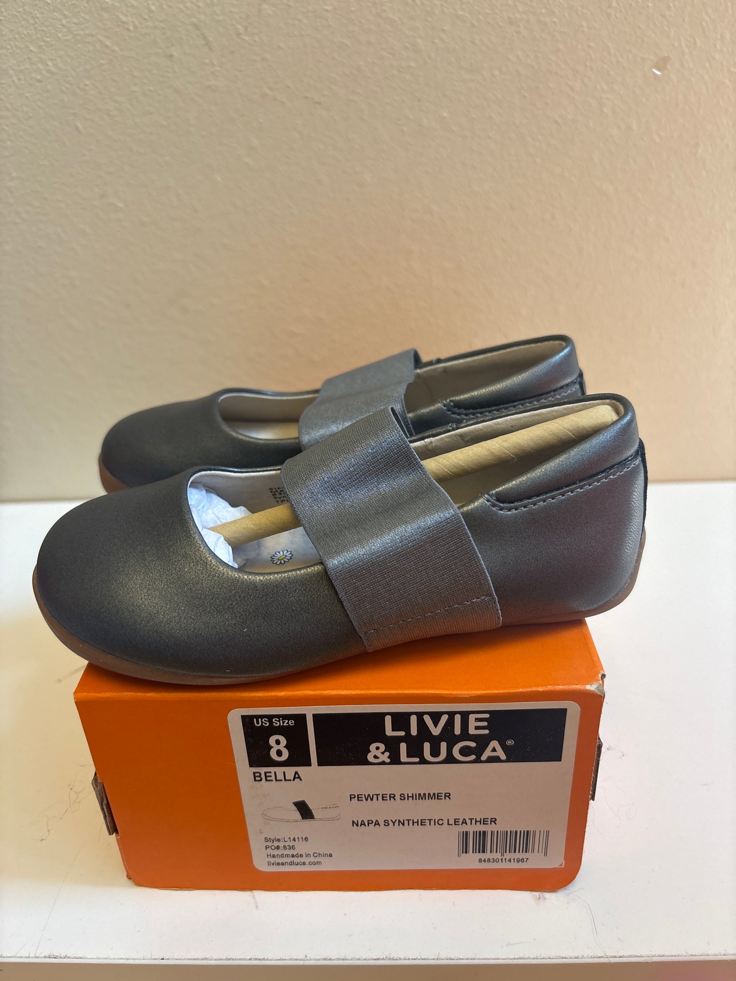 Size 8 New Livie Luca Bella Pewter Shimmer