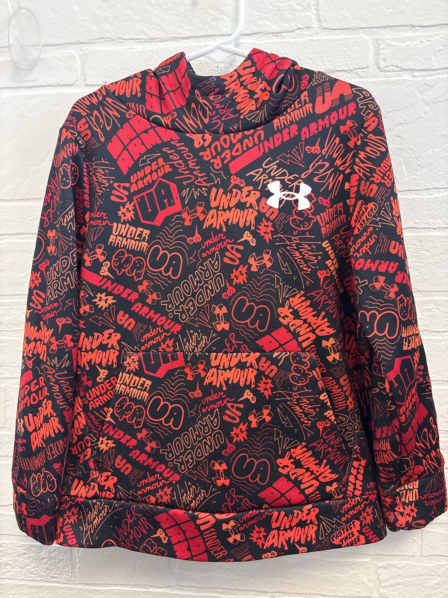 YXS 4-5 Orange Black Under Armour Hoodie