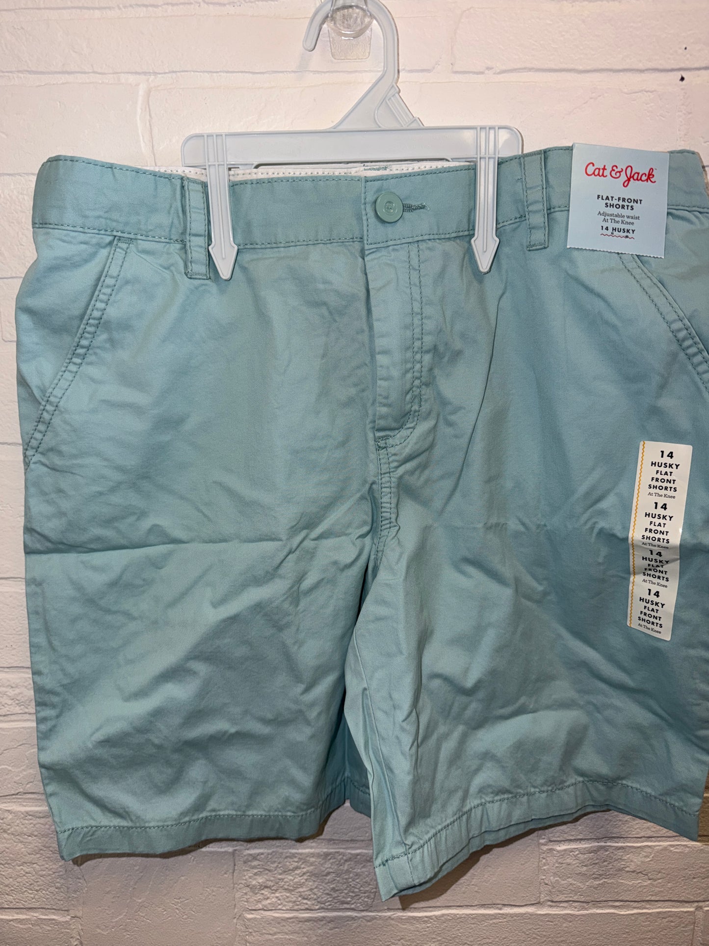 14 Husky NEW Flat Front Shorts Mint