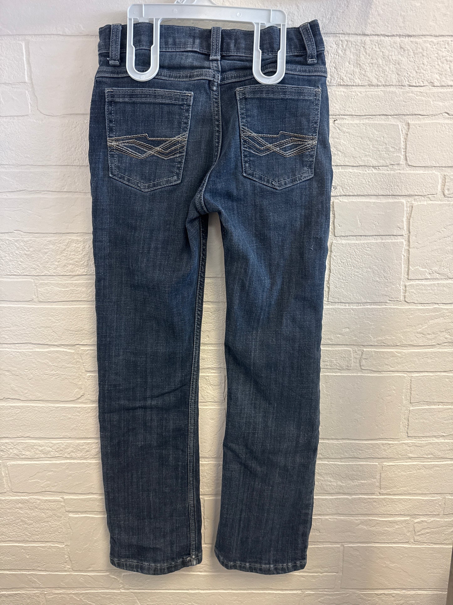 9 Slim Wrangler 20X Dark Wash Embroidered Pocket Jeans
