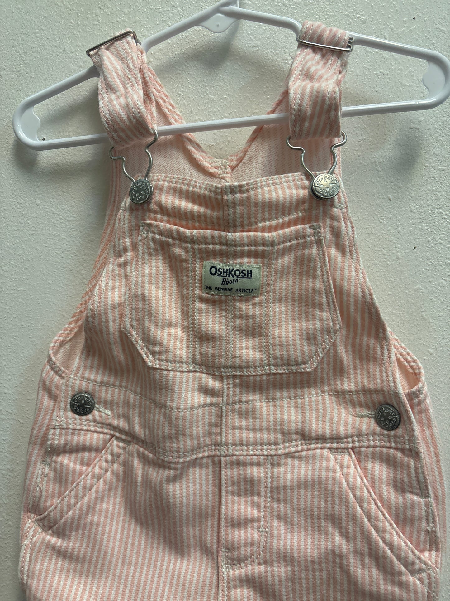 2T Osh Kosh Pink Stripe Overalls