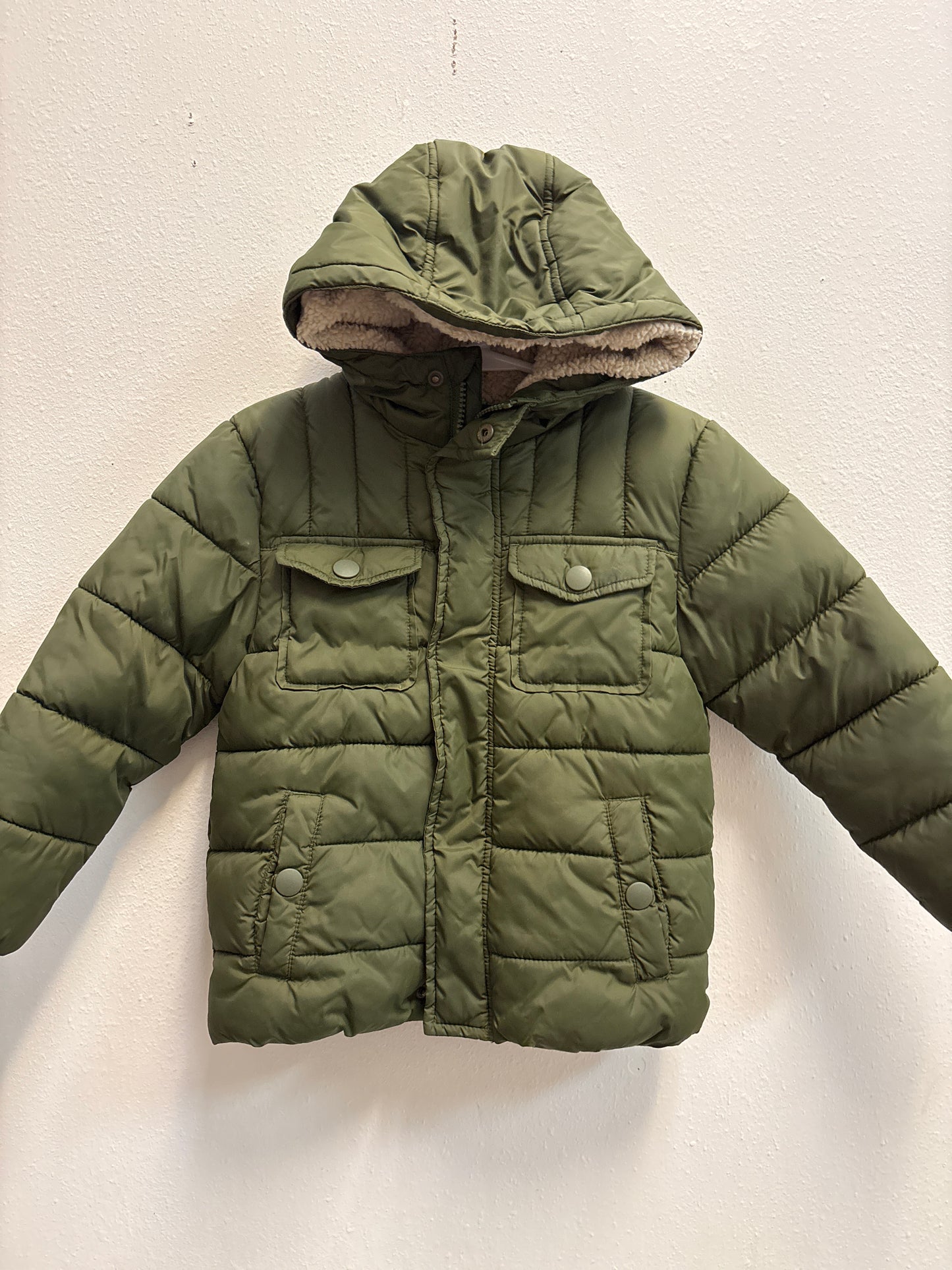 3T Olive Green Puffer Coat
