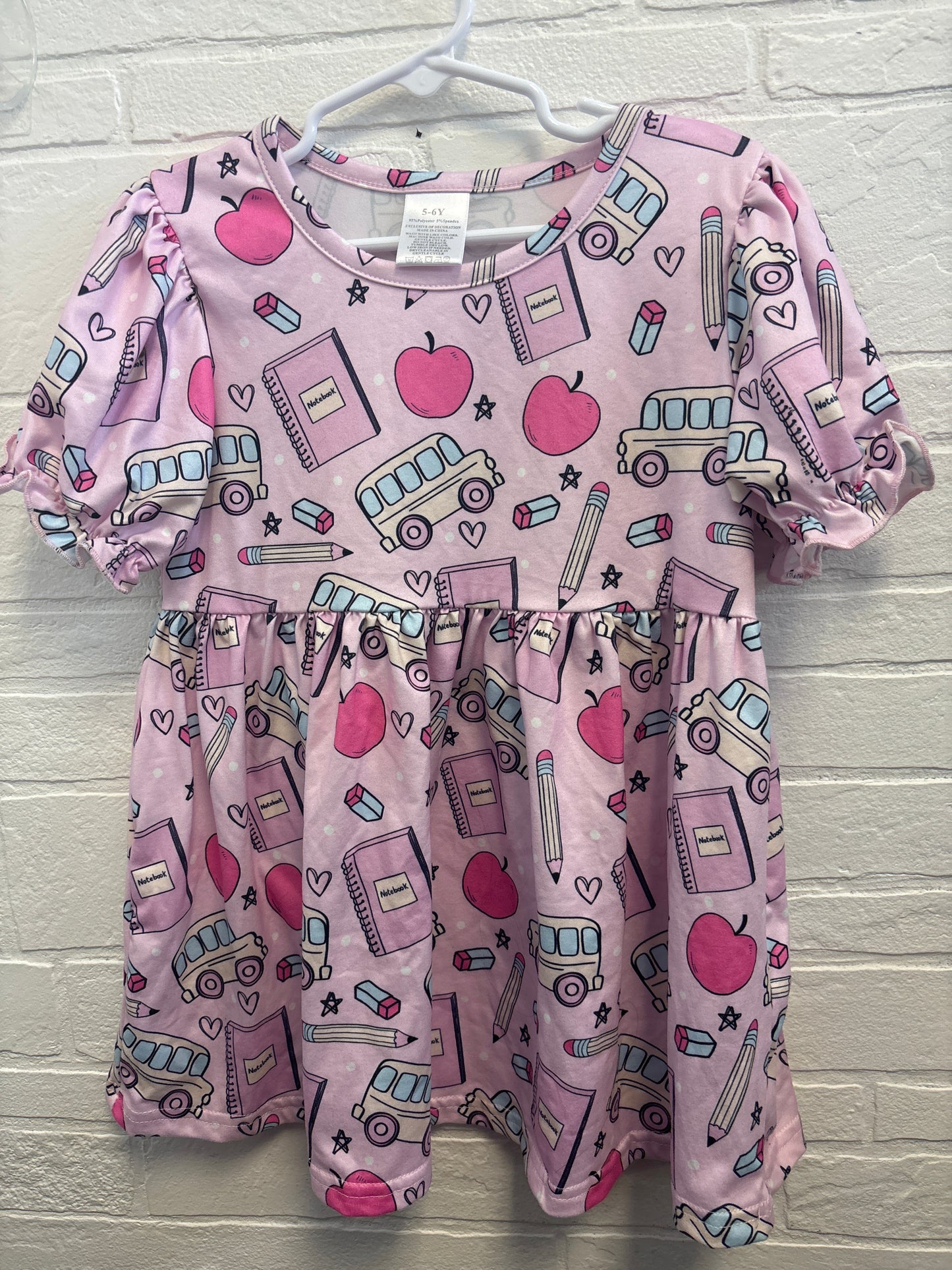 5-6 Pink Back to School Dress