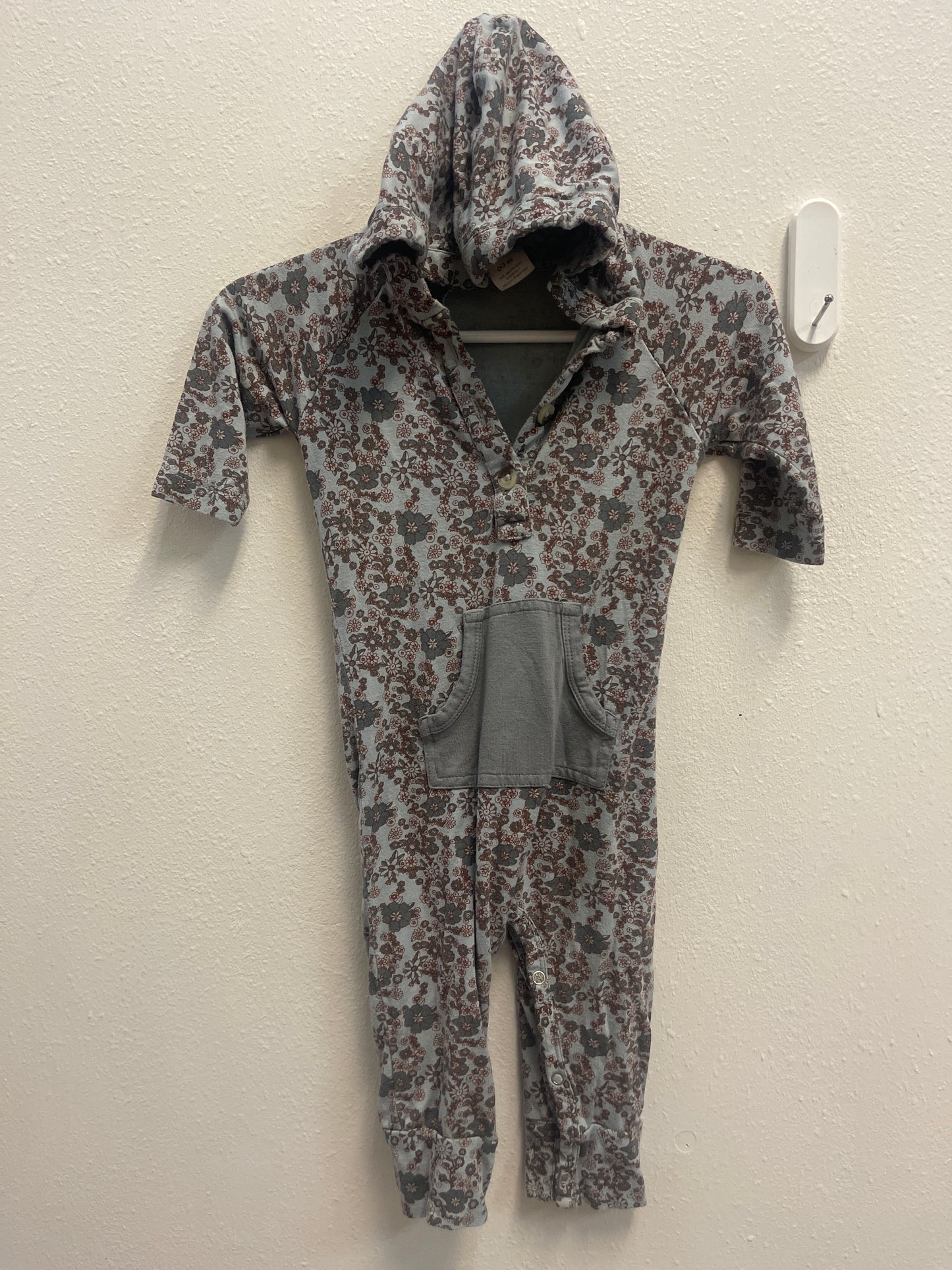 0/3m Kate Quinn Blue Floral Hooded Romper