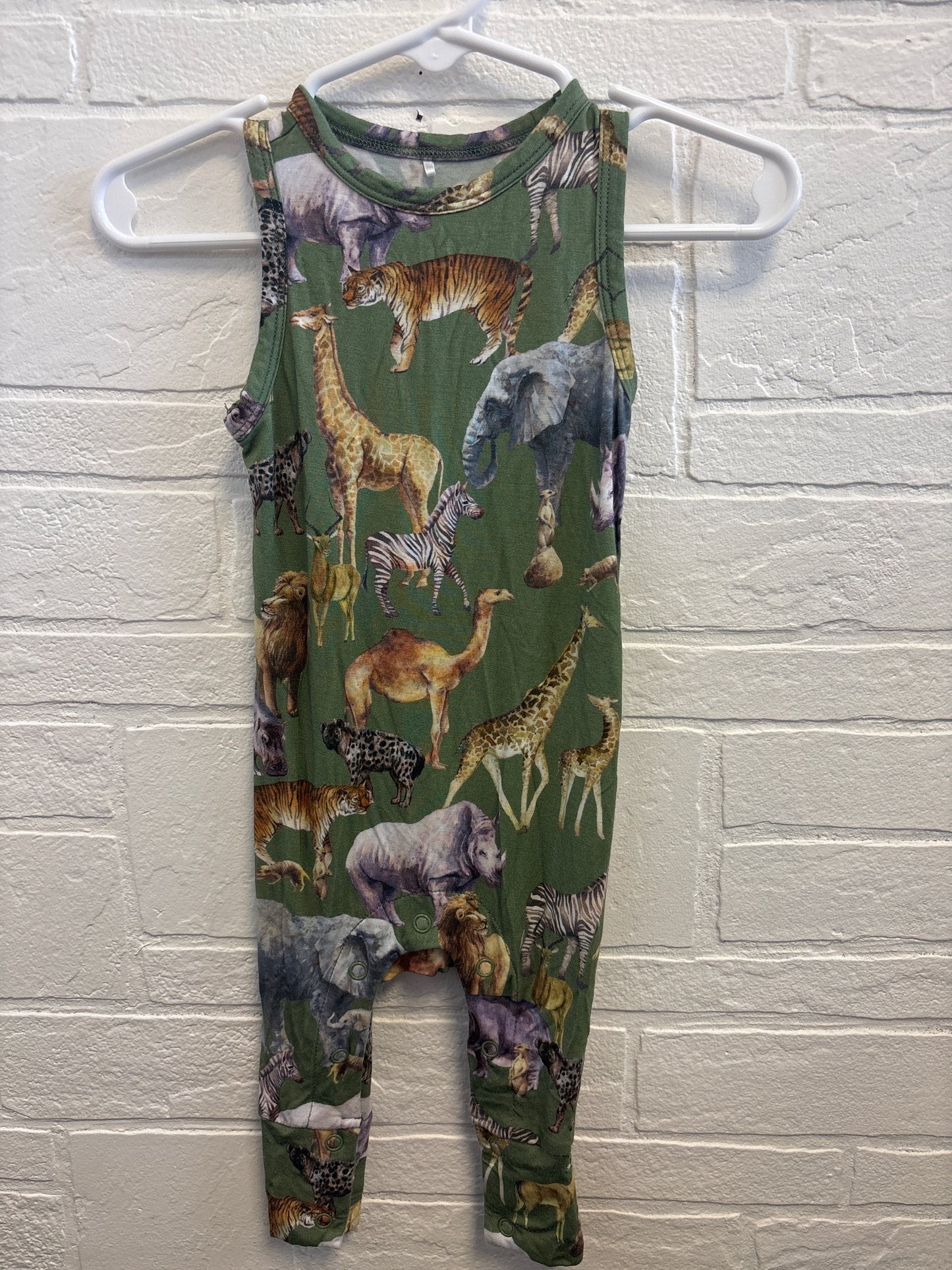 3-6m Posh Peanut Safari Animals Bamboo Romper