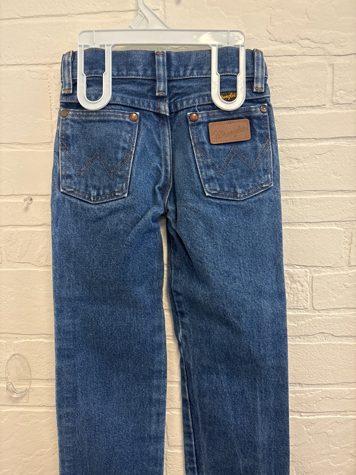 5 Slim Wrangler Leather Patch Jeans