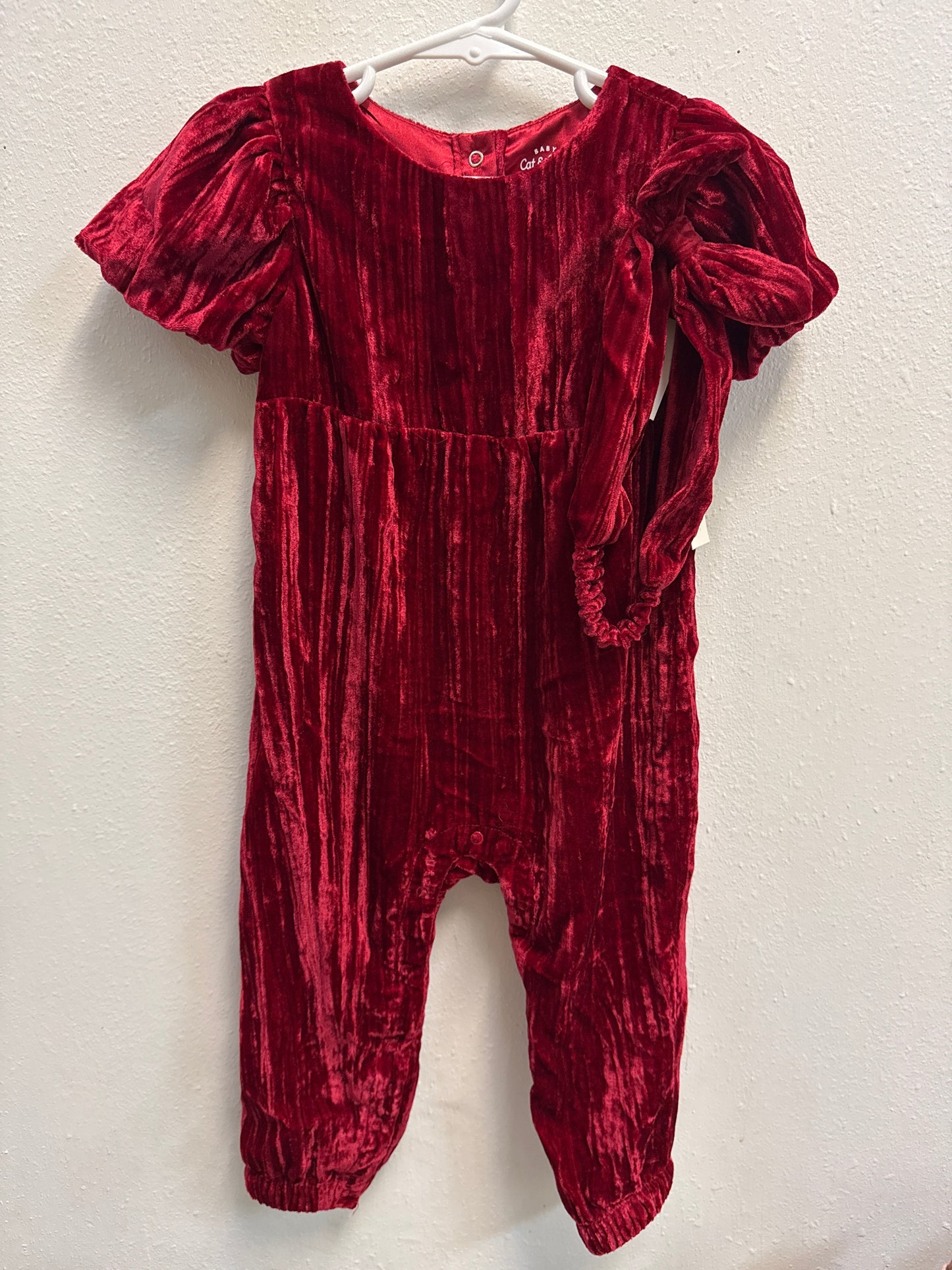 18m New Red Velour Romper