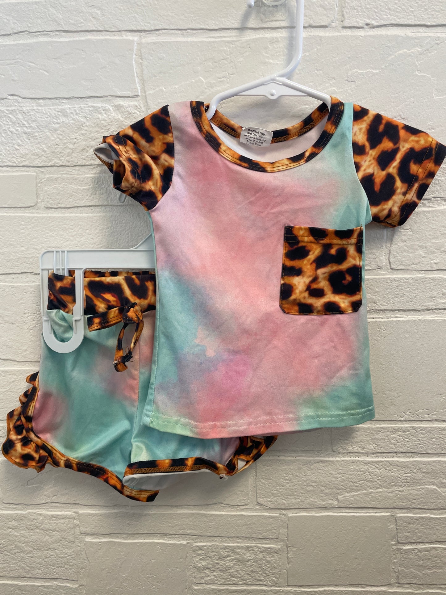 3/6m Tie Dye Leopard Short Set