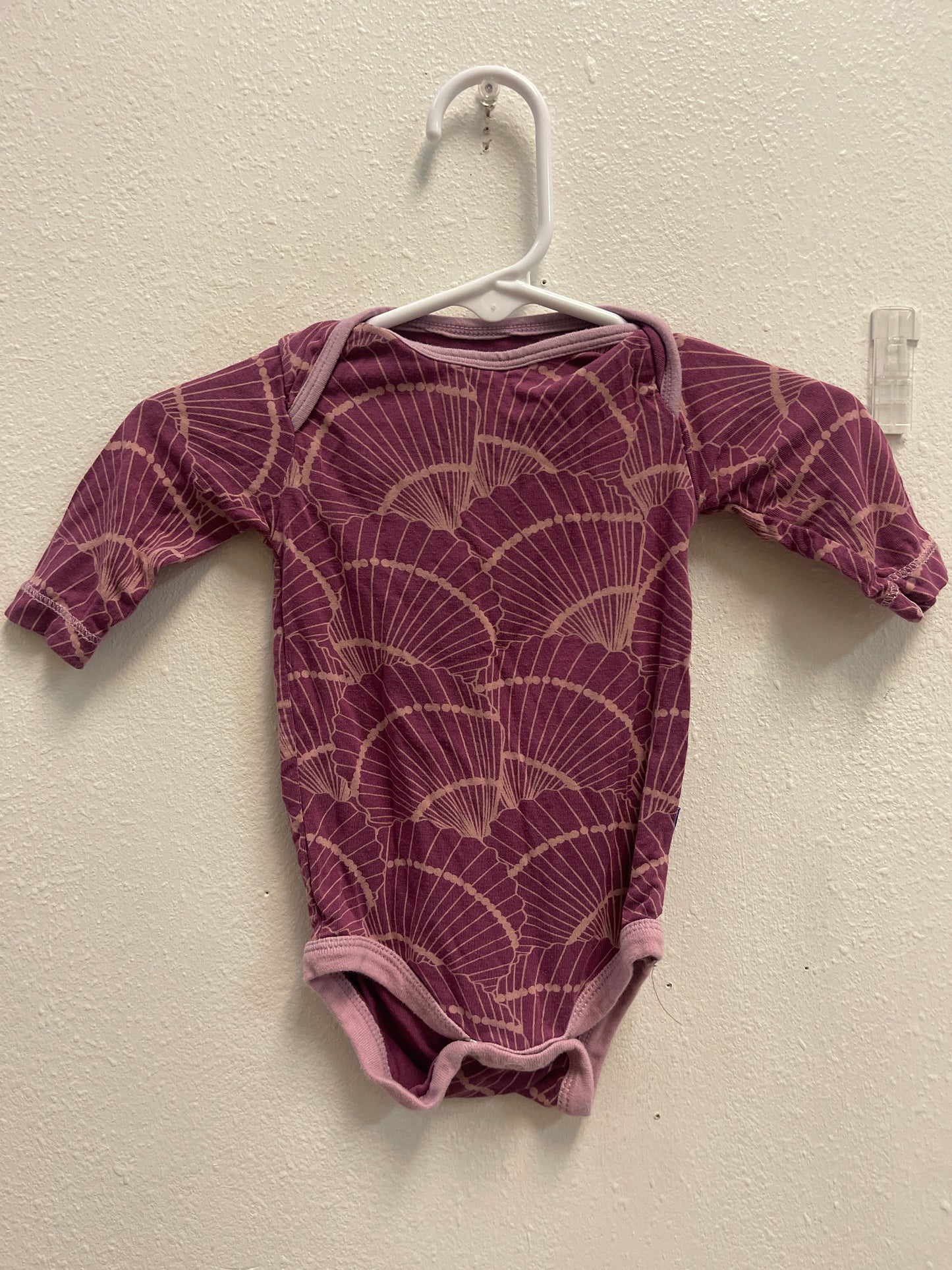 0/3m kickee pants Purple Print Onesie
