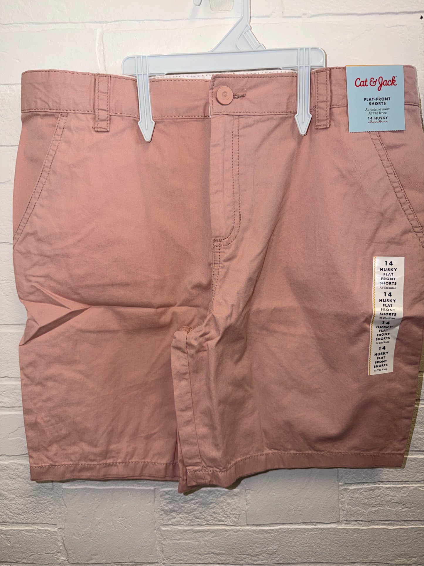 14 Husky NEW Flat Front Shorts Pink