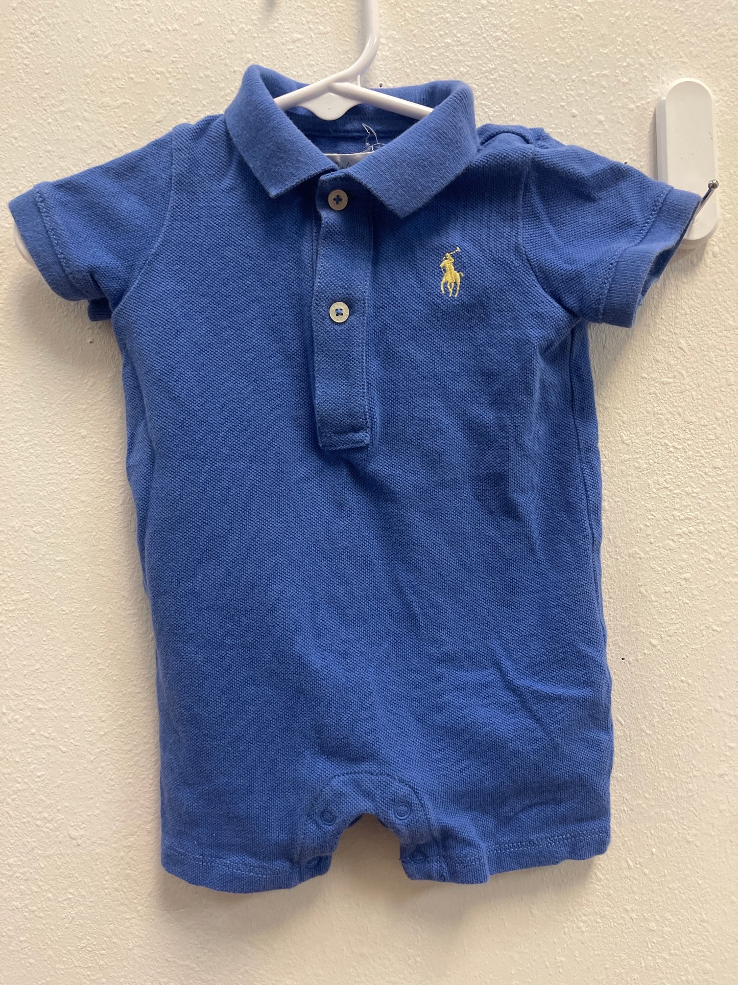 3m Ralph Lauren Blue Polo Romper