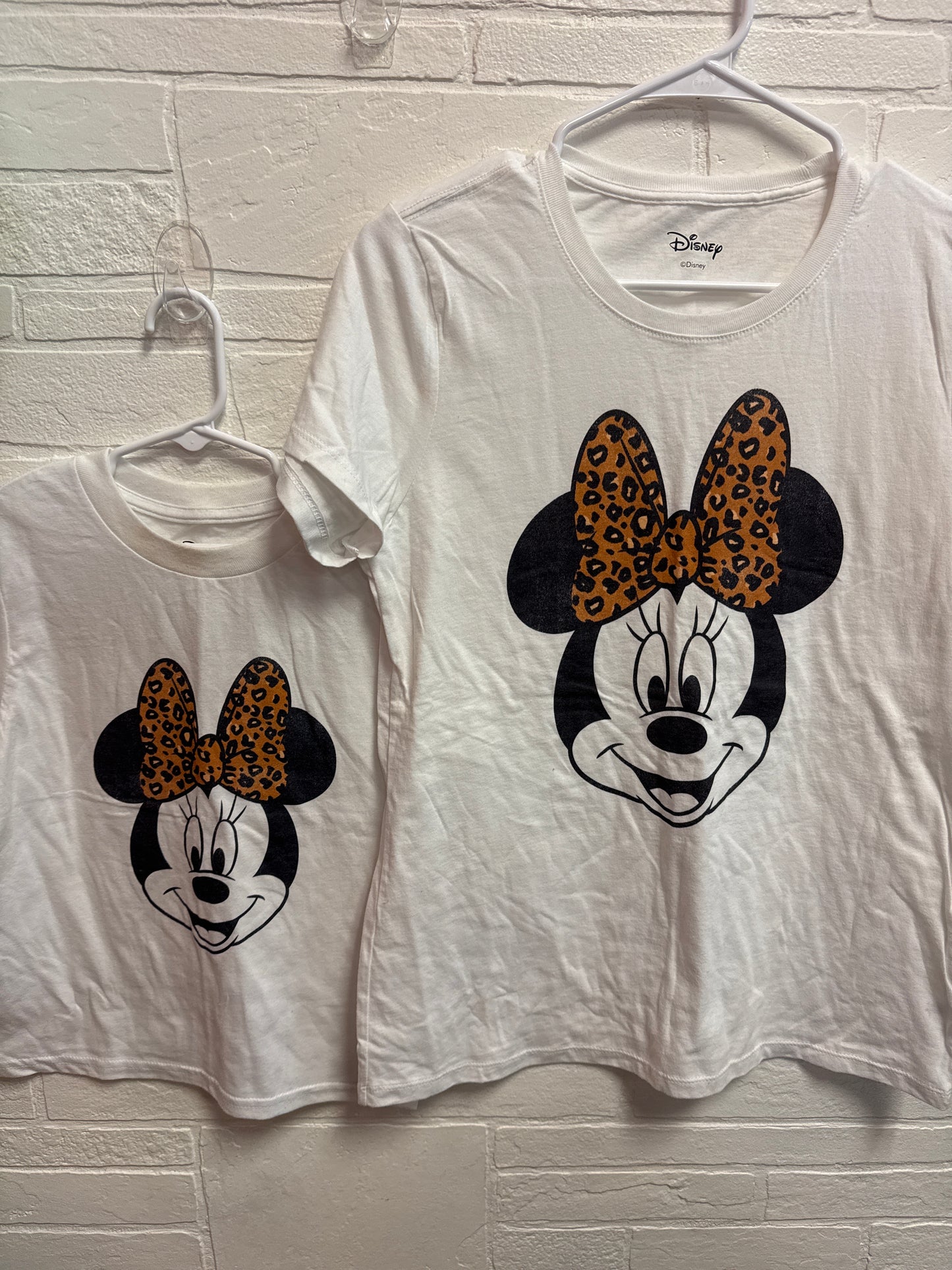 Adult S, YXS(4-5) Mommy & Me Leopard Minnie Shirts
