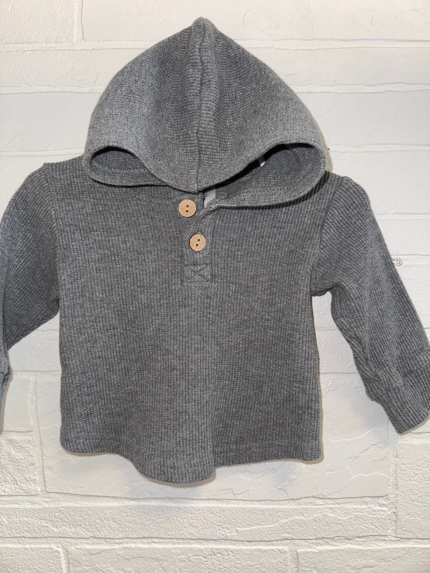 6-12m Mebie Baby Gray Hooded Thermal