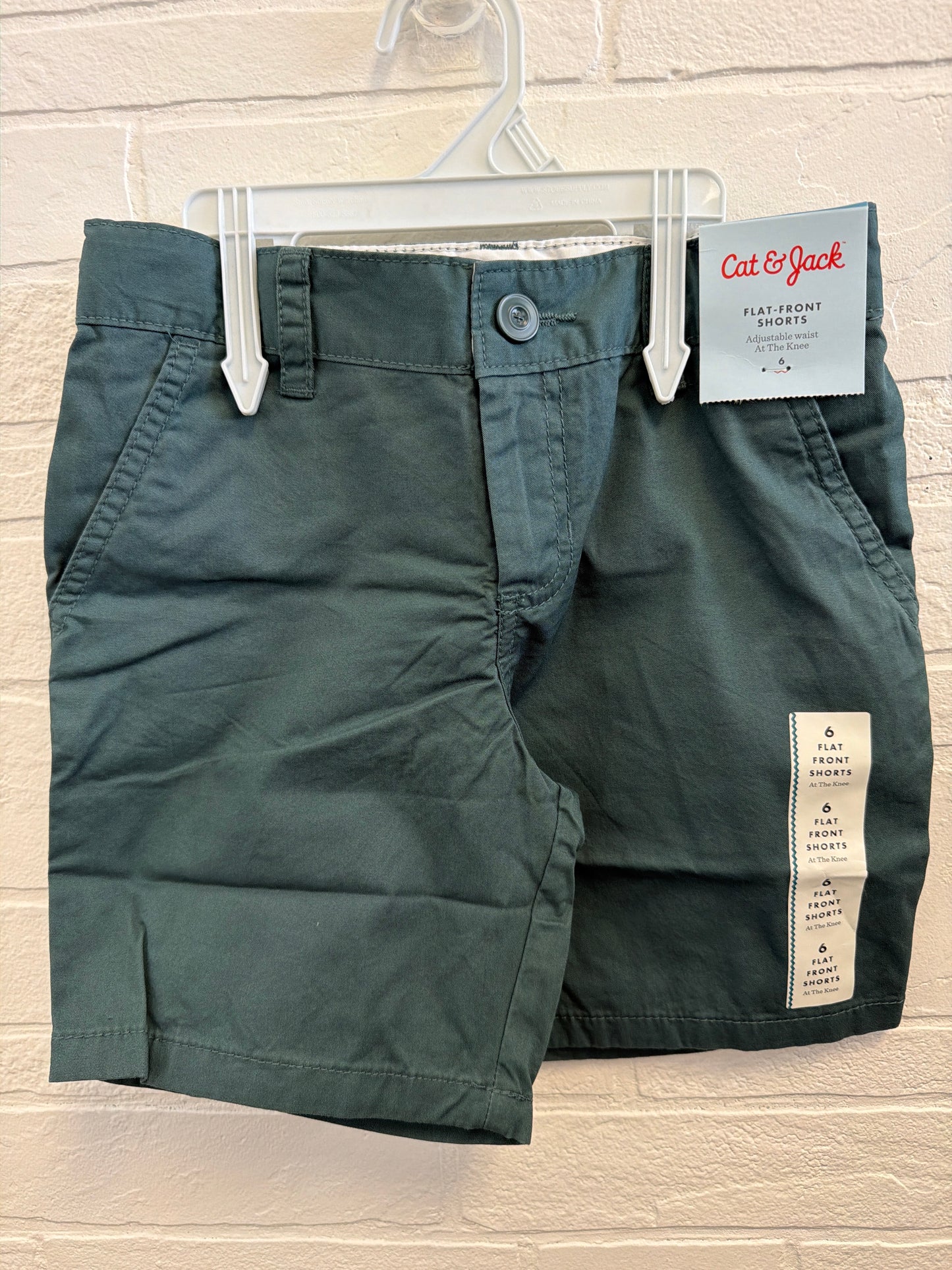 6 NEW Flat Front Shorts Olive Green