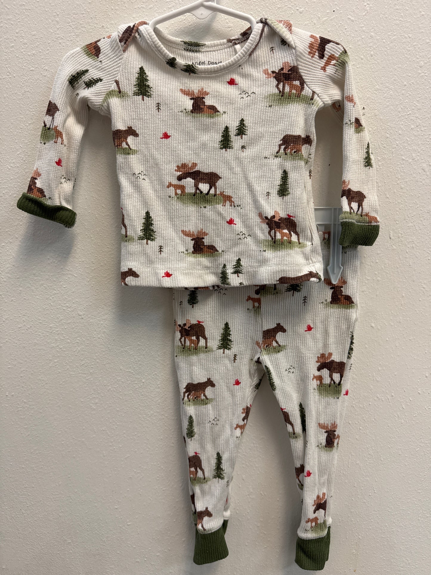 18-24m Angel Dear Waffle Knit Moose Pajamas