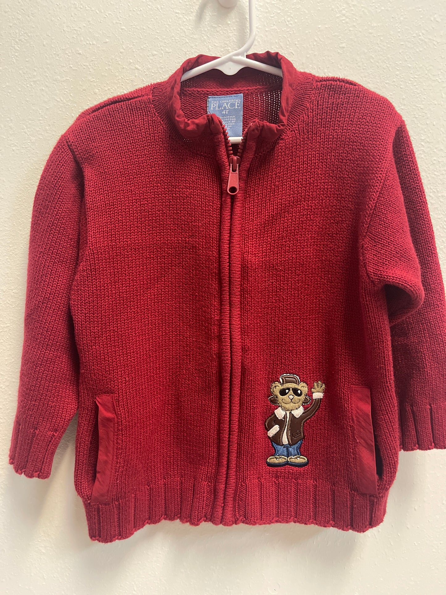 4t Vintage Childrens Place Zip Bear Sweater