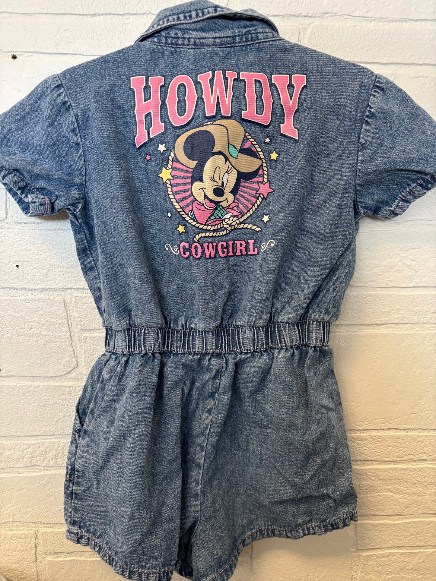 5T Minnie Mouse Cowgirl Denim Short Romper