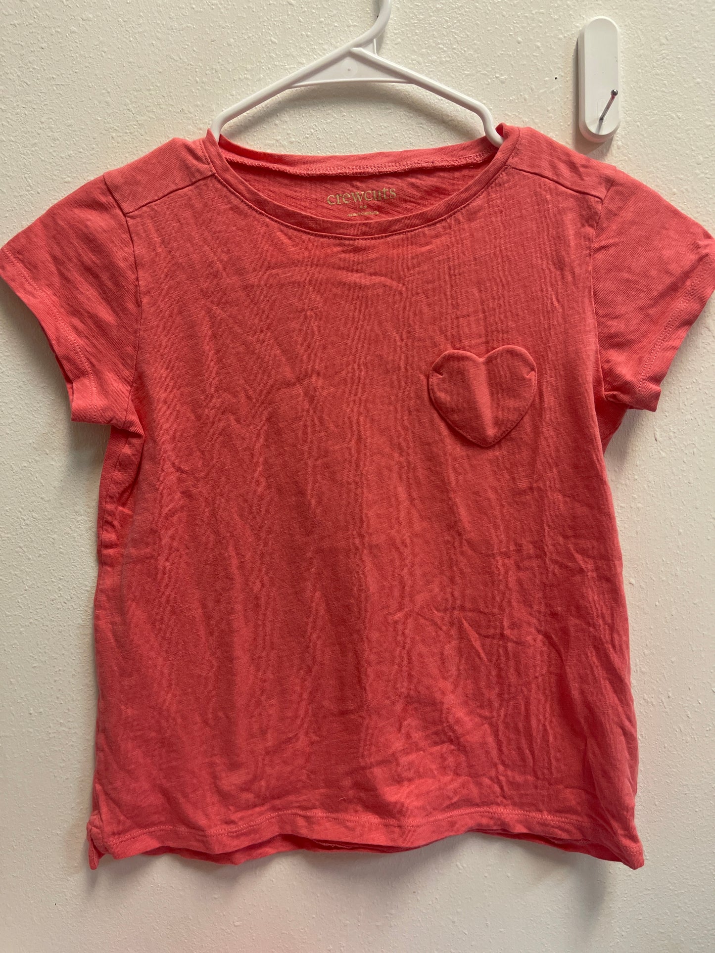 12 Crewcuts Coral Heart Pocket Tee