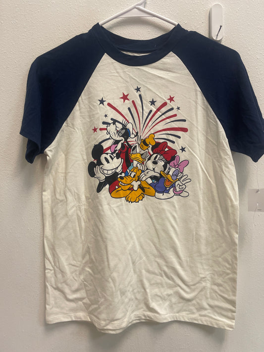 L NEW Disney Character + Firework Tee