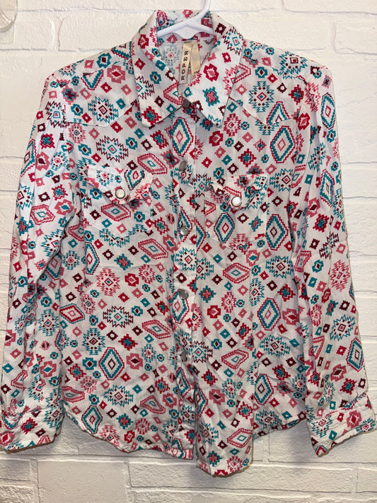 4-5 Roper Aztec Print Pearl Snap