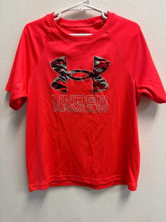 YXS Under Armour Orange Camo Dri-Fit Tee