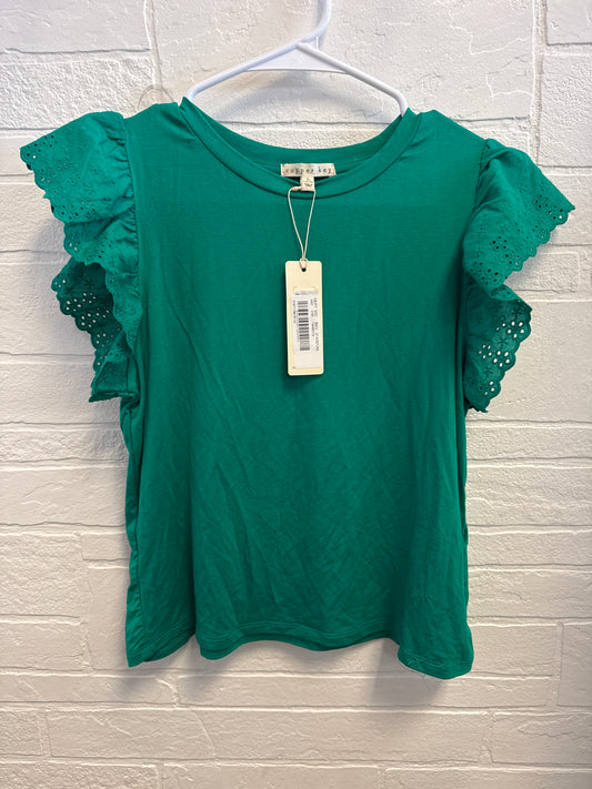L(12-14) NEW Copper Key Green Eyelet Sleeve Tee