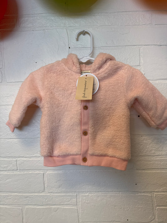 0-3m NWT Pink Fuzzy Jacket