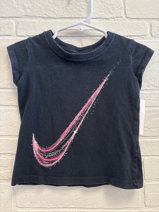 2t Black Nike Short Sleeve Pink Swoosh