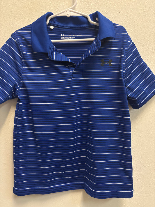 YXS Under Armour Blue Stripe Polo