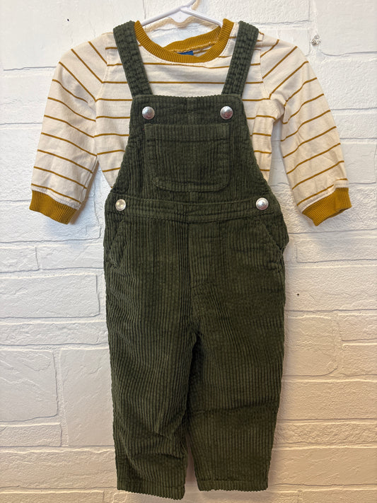 6-12m Olive Green Cords and Tee