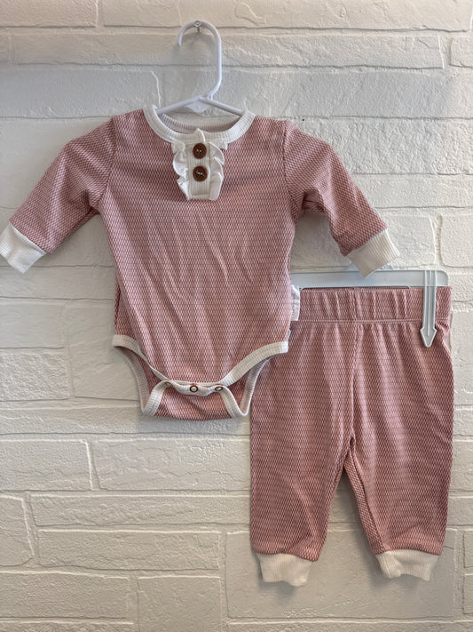 0/3m Tahari Pink Patterned Pants Set